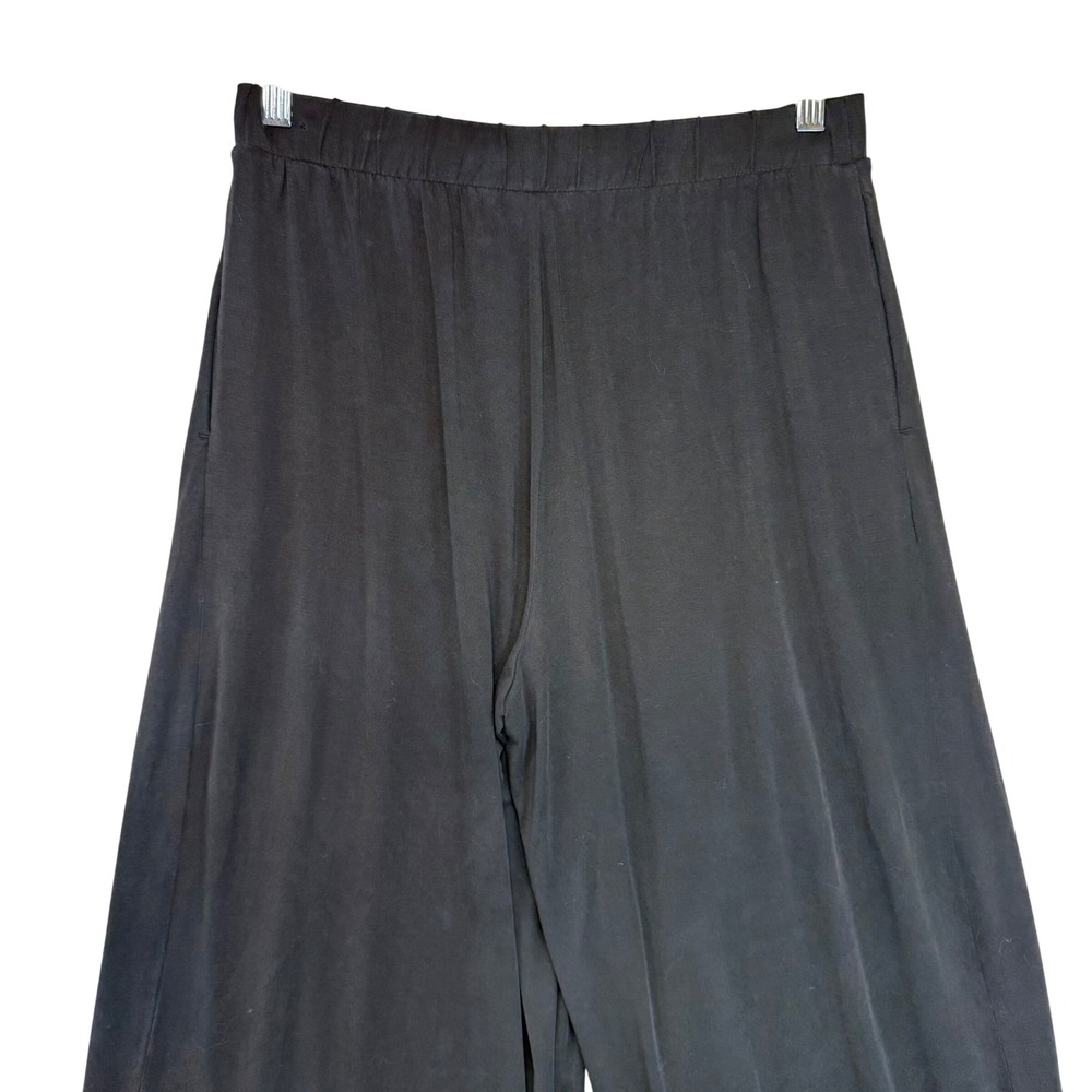 Calia Black Wide Leg Cropped‎ Pants Pleated Elastic Waist Lightweight Casual - Picture 7 of 12